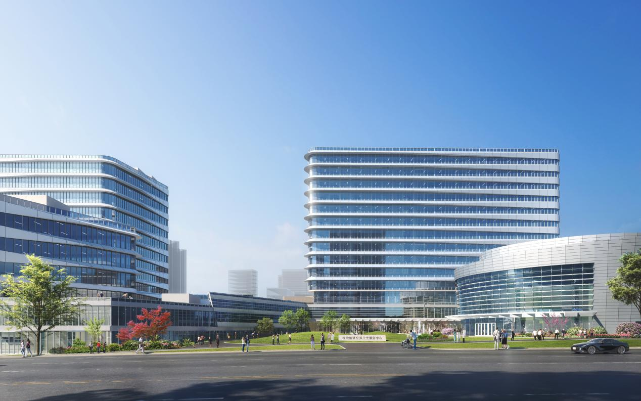 江北新区公共卫生服务中心主体结构周全封顶